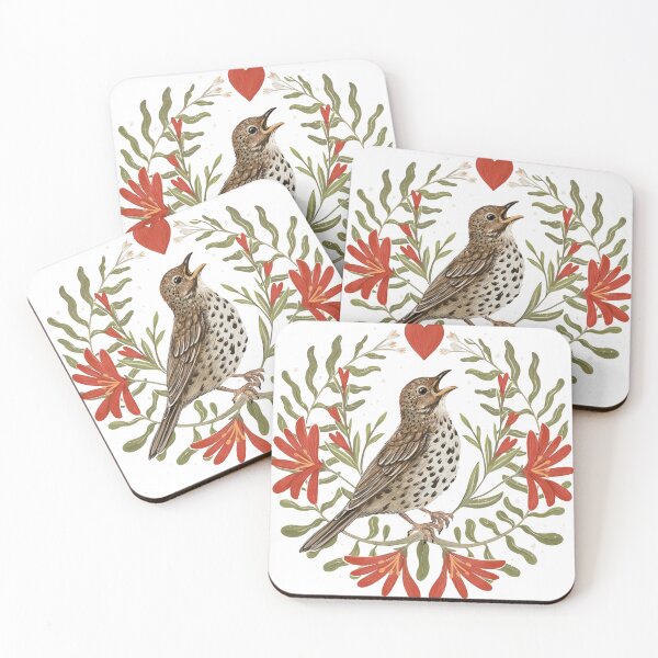 Item preview,  Winter Song Thrush Folk Print designed and sold by lauragraves.