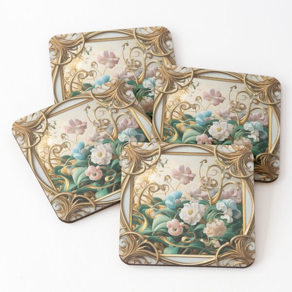 Item preview, Beautiful golden framed floral painting designed and sold by Vintage Designs +.