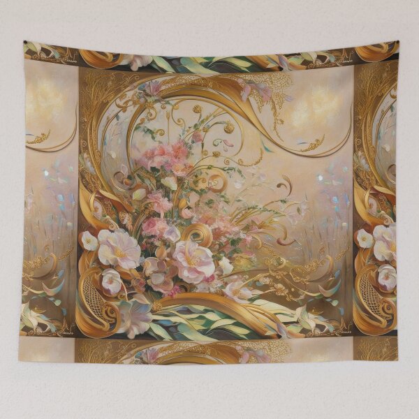 Item preview,  Beautiful golden framed floral painting designed and sold by Vintage Designs +.