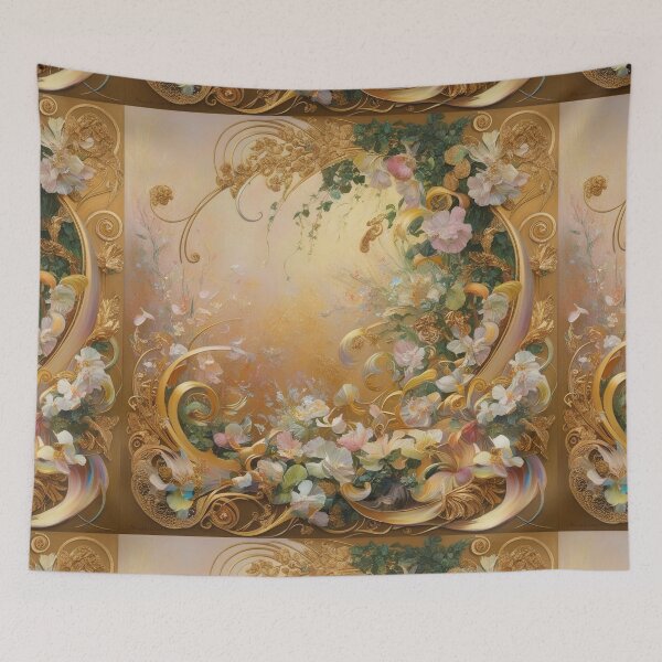 Item preview,  Beautiful golden framed floral painting designed and sold by Vintage Designs +.