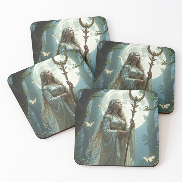 Item preview, A serene figure draped in flowing silver silks designed and sold by Giuseppe Cammino.