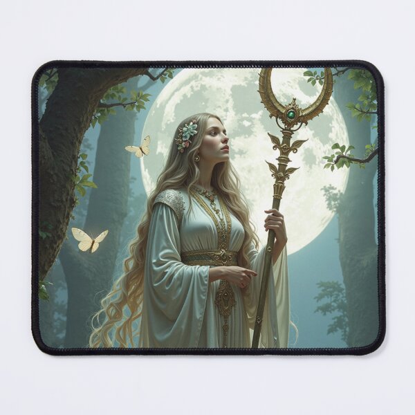 Item preview, A serene figure draped in flowing silver silks designed and sold by Giuseppe Cammino.