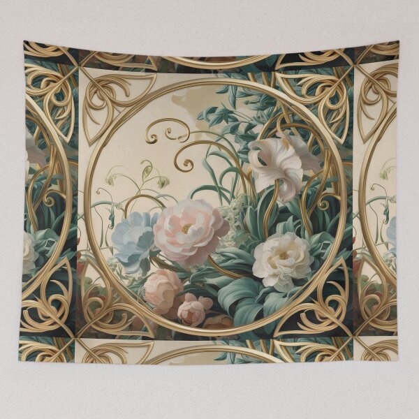 Item preview,  Beautiful golden framed floral painting designed and sold by Vintage Designs +.