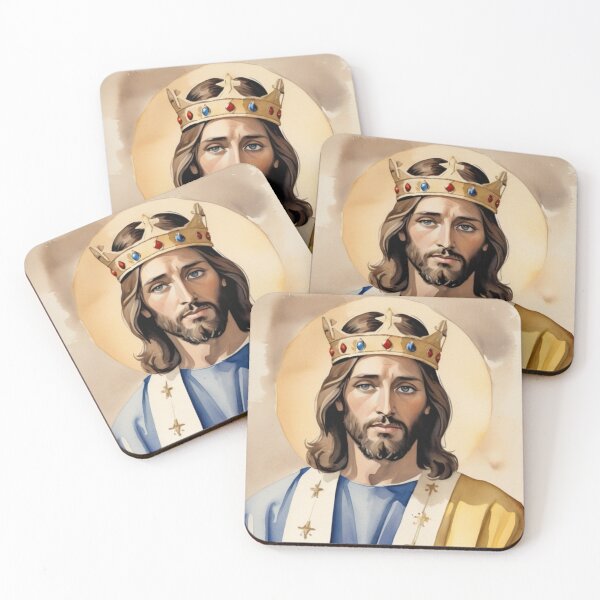Item preview, Jesus in beige and light indigo watercolor 3 designed and sold by Warih.