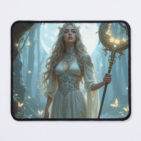 Item preview, A serene figure draped in flowing silver silks designed and sold by Giuseppe Cammino.