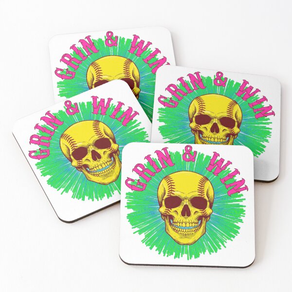 Item preview, Grin & Win Softball Skull designed and sold by neftee.