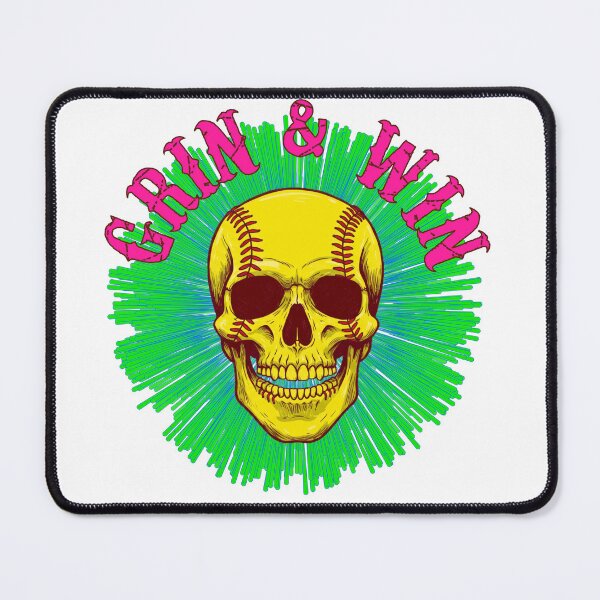 Item preview, Grin & Win Softball Skull designed and sold by neftee.