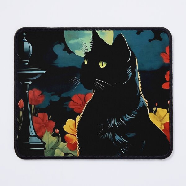 Item preview, Vintage Cat Art: Black Cat in a Gothic Setting | Noir Cat Art | Gothic Art | Cat Art | Vintage Cat Illustration designed and sold by UnhingedBird.