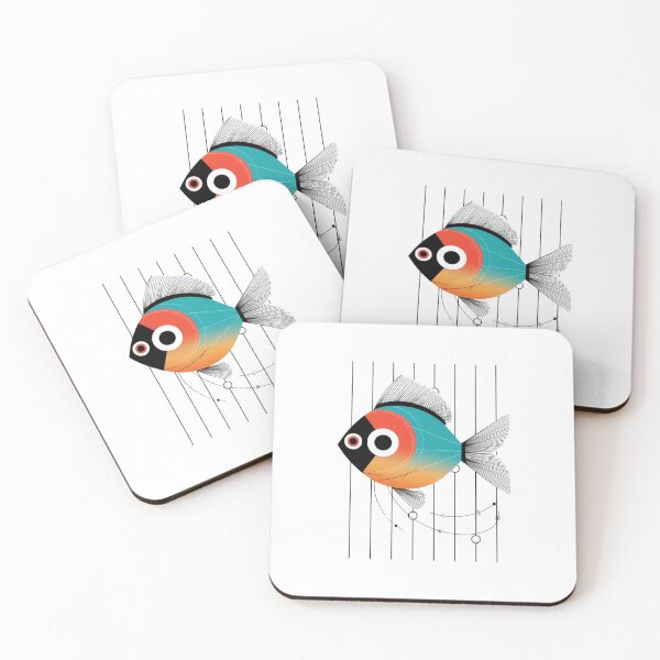 Item preview, Abstract Fish Frenzy – Geometric Wonders from the Deep designed and sold by MiszungART.