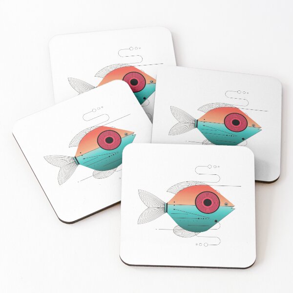 Item preview, Abstract Fish Frenzy – Geometric Wonders from the Deep designed and sold by MiszungART.