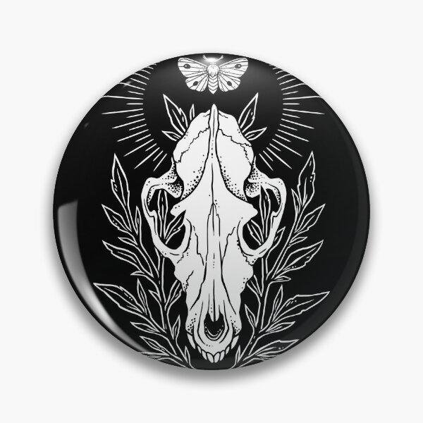 Item preview, Wolf Skull Fox Skull Skulldog Vulture Culture Green Witch Gothic Occult Furry Therian Forestcore Witchcraft designed and sold by Veymoth.
