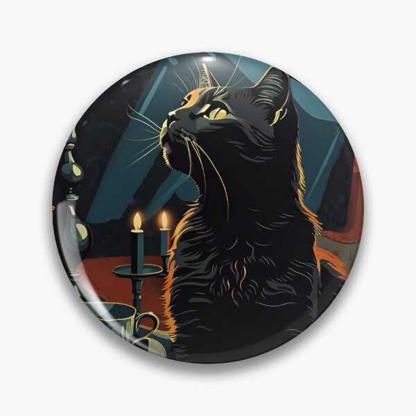 Item preview, Vintage Cat Art: Black Cat in a Gothic Setting | Noir Cat Art | Gothic Art | Cat Art | Vintage Cat Illustration designed and sold by UnhingedBird.