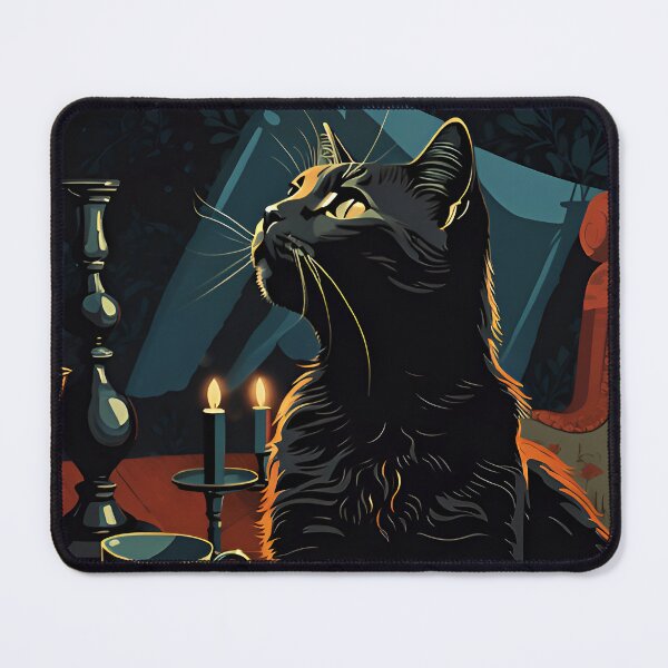 Item preview, Vintage Cat Art: Black Cat in a Gothic Setting | Noir Cat Art | Gothic Art | Cat Art | Vintage Cat Illustration designed and sold by UnhingedBird.