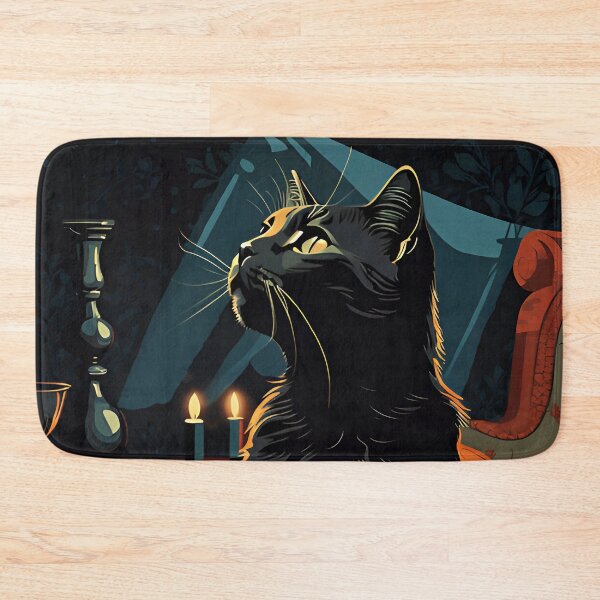 Item preview, Vintage Cat Art: Black Cat in a Gothic Setting | Noir Cat Art | Gothic Art | Cat Art | Vintage Cat Illustration designed and sold by UnhingedBird.