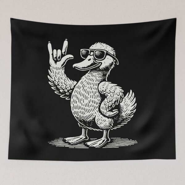 Item preview, Rock Music Fun Heavy Metal Concert Festival Duck designed and sold by LuminOrb.