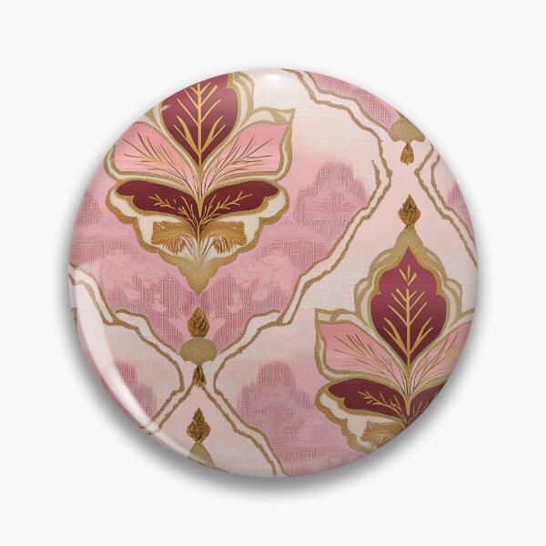 Item preview, Thai Kanok Bay Thet Leaf Motif in Pink and Gold designed and sold by IssaraStudio.
