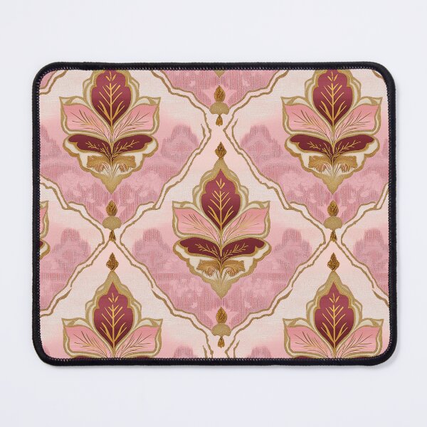 Item preview, Thai Kanok Bay Thet Leaf Motif in Pink and Gold designed and sold by IssaraStudio.