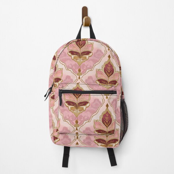 Item preview, Thai Kanok Bay Thet Leaf Motif in Pink and Gold designed and sold by IssaraStudio.