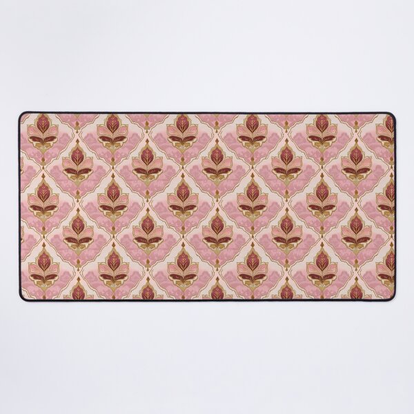 Item preview, Thai Kanok Bay Thet Leaf Motif in Pink and Gold designed and sold by IssaraStudio.