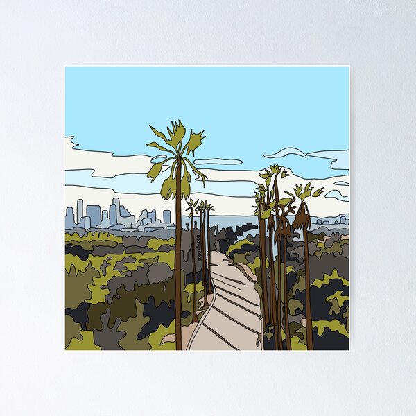 Item preview, L.A. skyline streets and palm trees by Sasa Elebea designed and sold by Sabrina Brugmann.