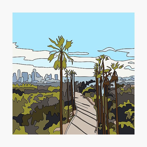 Item preview, L.A. skyline streets and palm trees by Sasa Elebea designed and sold by Sabrina Brugmann.