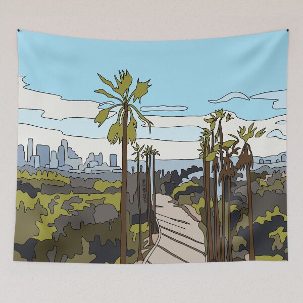 Item preview, L.A. skyline streets and palm trees by Sasa Elebea designed and sold by Sabrina Brugmann.