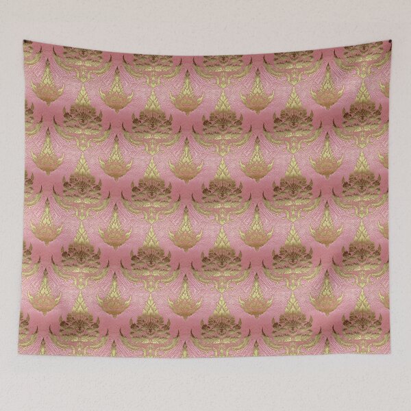 Item preview, Modern Thai Traditional Pattern in Pink and Rose Gold designed and sold by IssaraStudio.
