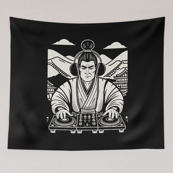 Item preview, Music Retro Dj Samurai Streetwear Inspiration designed and sold by LuminOrb.