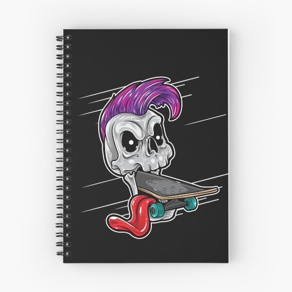 Item preview, RAD Skateboard Eating Skull with pink Mohawk, Graffiti Style Graphic Design designed and sold by GEM STYLE.