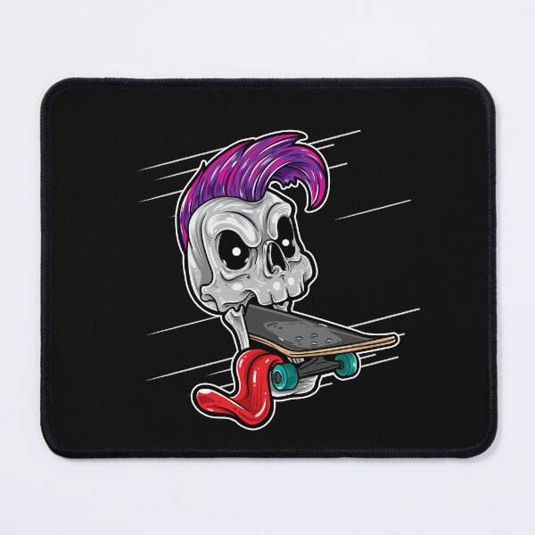 Item preview, RAD Skateboard Eating Skull with pink Mohawk, Graffiti Style Graphic Design designed and sold by GEM STYLE.