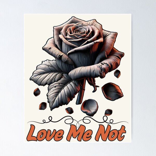 Item preview, Love Me Not - Elegant Gothic Rose Design designed and sold by Dantin.