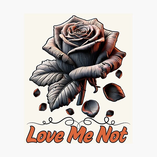 Item preview, Love Me Not - Elegant Gothic Rose Design designed and sold by Dantin.