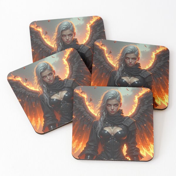 Item preview, A fierce woman standing in a fiery battlefield designed and sold by Giuseppe Cammino.
