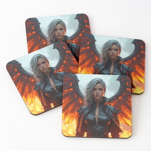Item preview, A fierce woman standing in a fiery battlefield designed and sold by Giuseppe Cammino.