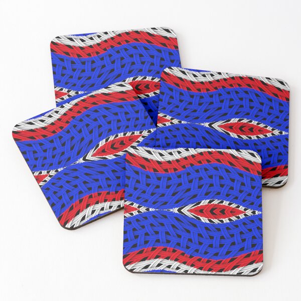 Item preview, VINTAGE FRANCE FLAG BLUE WHITE RED FANTASY TRIBAL WEAVE #3 designed and sold by Ralek.