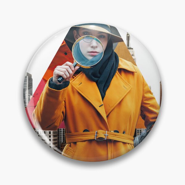 Item preview, Collage Wall Art T-shirt Design: GIRL WITH MAGNIFYING GLASS designed and sold by ForeverPrintsOK.