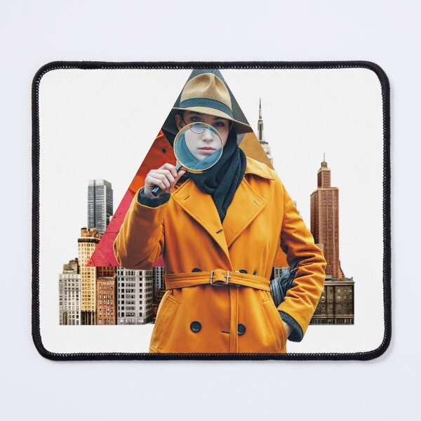Item preview, Collage Wall Art T-shirt Design: GIRL WITH MAGNIFYING GLASS designed and sold by ForeverPrintsOK.