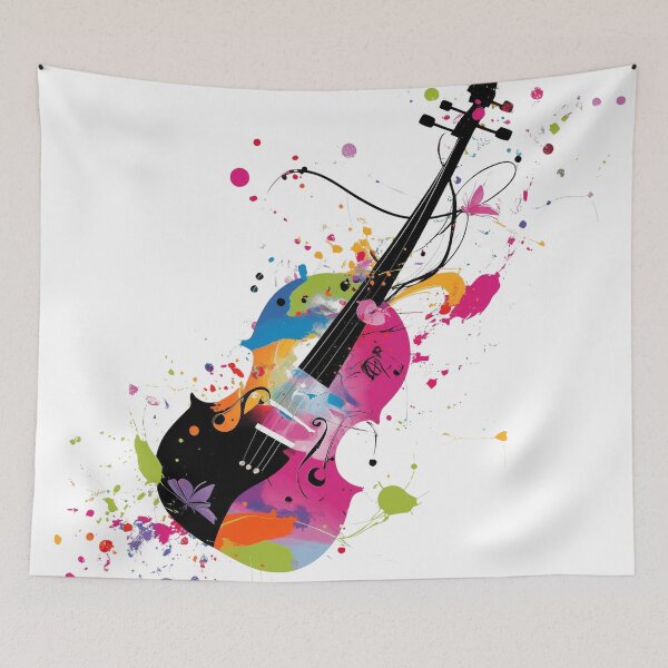 Item preview, Sting instrument design. Cello. Violin splatter illustration. designed and sold by Shoot-The-Moon.
