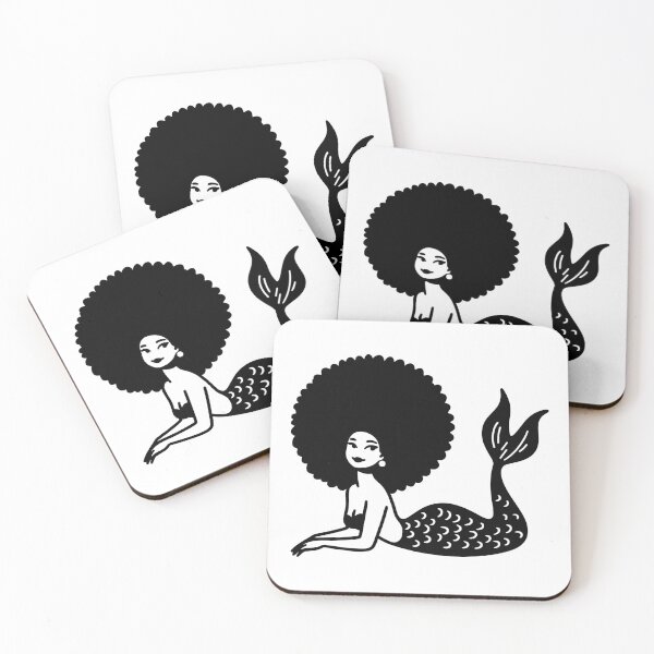 Item preview, Afro Mermaid Silhouette Art designed and sold by theartfulaspie.