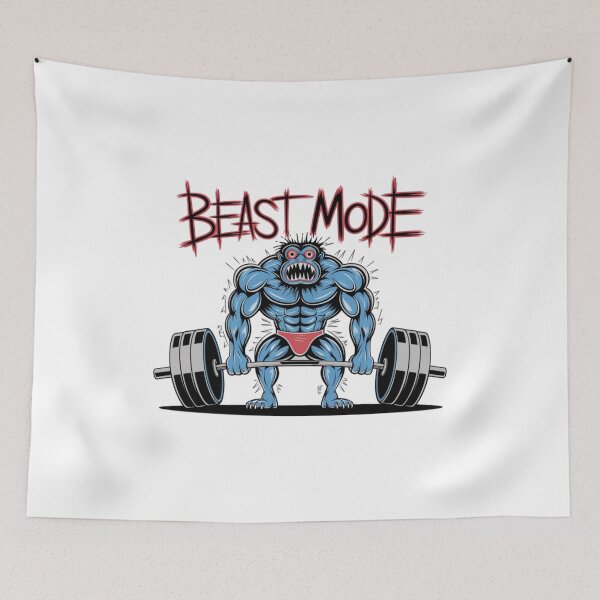 Item preview, Monster Gains, Beast Mode On, Gym, fitness, funnyfits70, Humor, Funny, retro, vintage, funny quotes, animal humor, designed and sold by FunnyFits70.