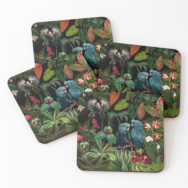 Item preview, Vintage Midnight Tropical Jungle With Exotic Birds designed and sold by UtArt.