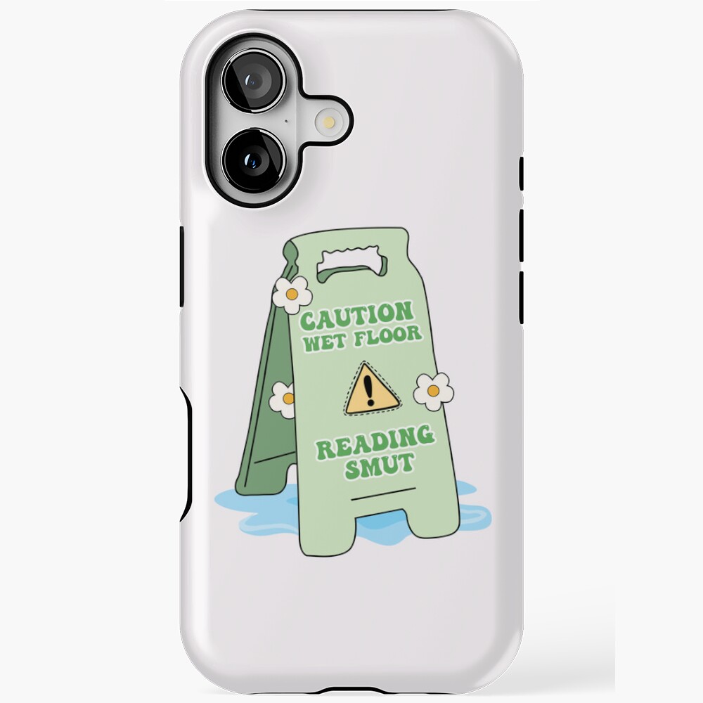 Caution Wet Floor Reading Smut for Spicy Book Lover Kindle Decor Green Funny Gift Sticker