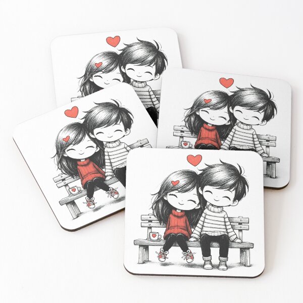 Item preview, Cute couple of lovers designed and sold by ArtEmotionsImages.