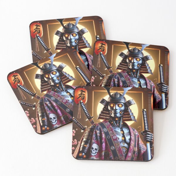 Item preview, Rock Samurai Robots in Kimono – Fusion of Tradition and Futurism - Model 1 designed and sold by NeonBot_Shop.