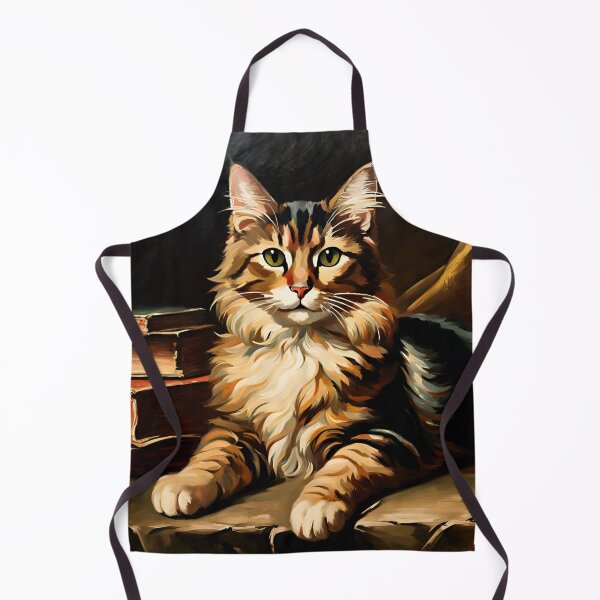 Item preview, Vintage Cat Art: Portrait of a Long-Haired Cat in a Gothic Setting | Animal Art | Gothic Art | Cat Art | Cat Oil Painting designed and sold by UnhingedBird.