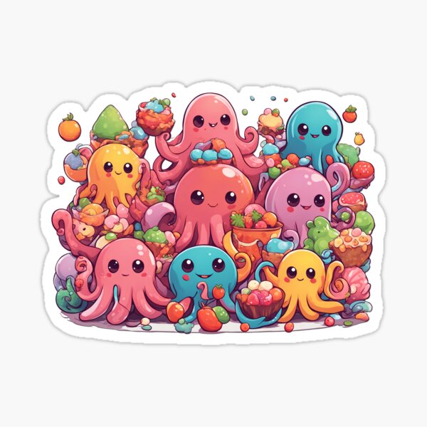 Delicious Octopus Monster`s Sticker