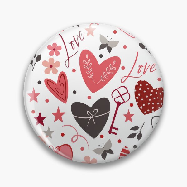 Item preview, Romantic Heart Pattern Design with Love Elements designed and sold by Maniutek.
