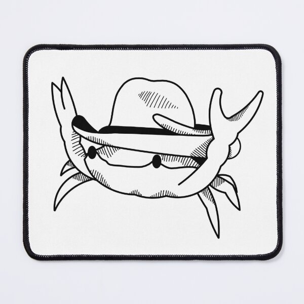 Item preview, crab with a hat designed and sold by Kama black&white.
