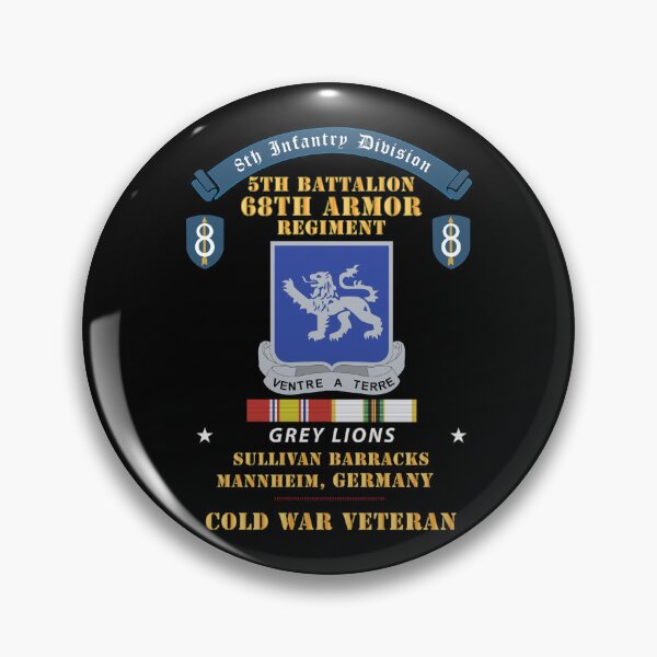 Item preview, 8th Infantry Division Scroll - 5th Bn 68th Armor Regiment - Grey Lions -  Sullivan Barracks, Mannheim Germany - Cold War Vet w COLD SVC X 300 designed and sold by Military Insignia Products.