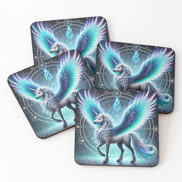 Item preview, Celestial Turquoise Unicorn: Mystical Mandala Magic designed and sold by Fantasy Horseys.